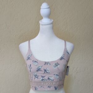 Lucky Brand Pink Floral Wireless Bralette Size XL